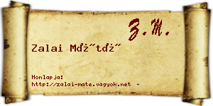 Zalai Máté névjegykártya